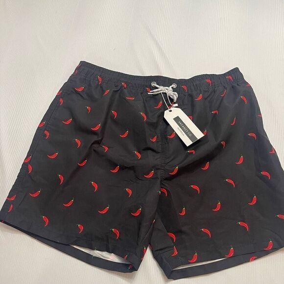 NWT Vacancy Hot Tamale Black Swim Trunks Size XXL New - Picture 1 of 10